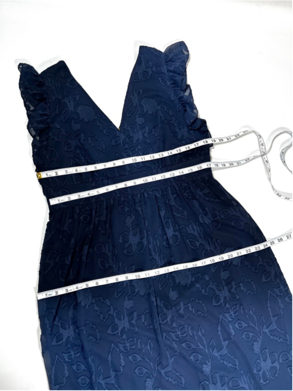 NWT Lilly Pulitzer Dress Navy Floral Maxi Dress Size 14 Autumn Midi ￼ - Picture 6 of 8